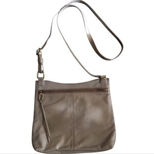 HOBO Gray Lether Medium Crossbody Shoulder Bag
